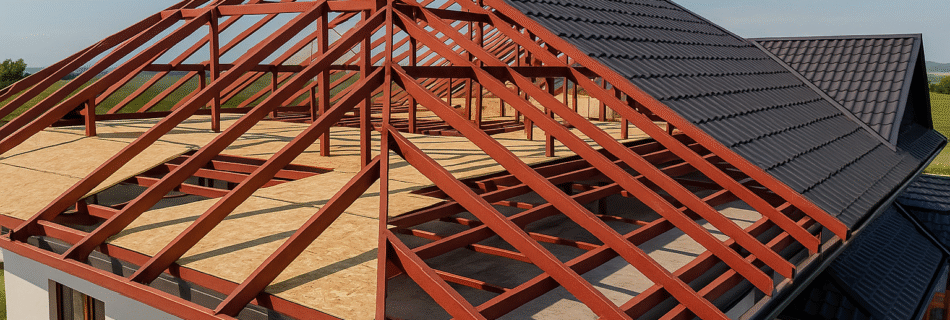 Hafif çelik çatı uygulaması ve konut çatı sistemi örneği