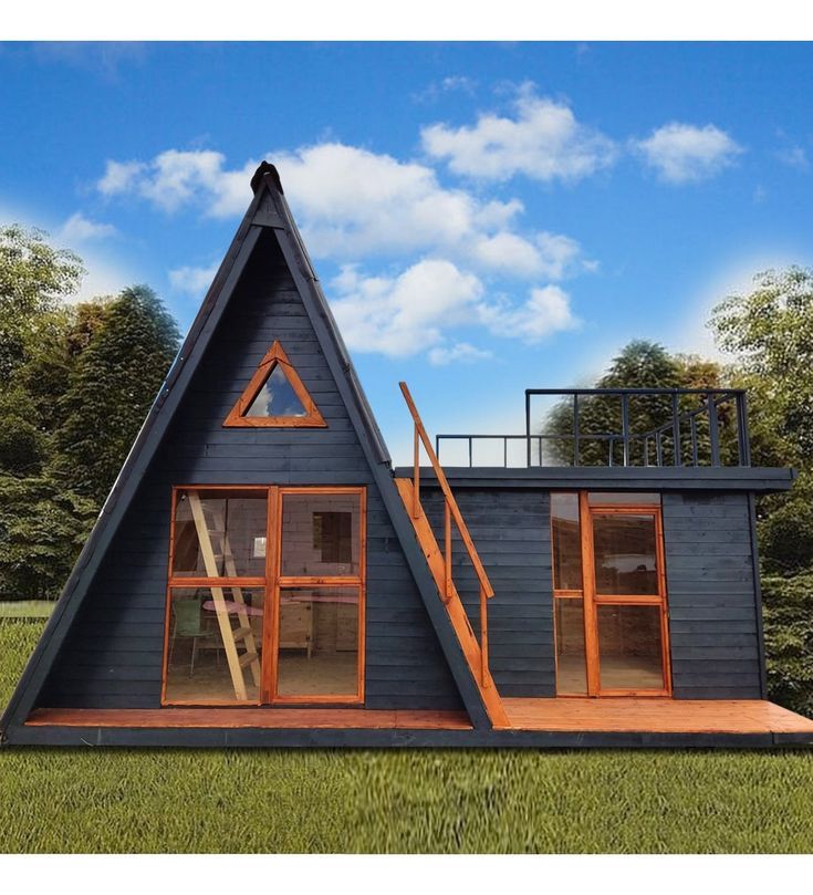 Güzel Çelik Yapı çelik bungalov ve tiny house yapımı – A-frame çelik karkas bungalov tasarımı